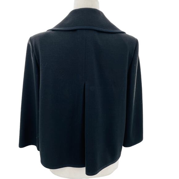 St John Black Knit Cropped Long Sleeve Luxury Designer Swing Jacket Blazer 12 - Picture 3 of 15
